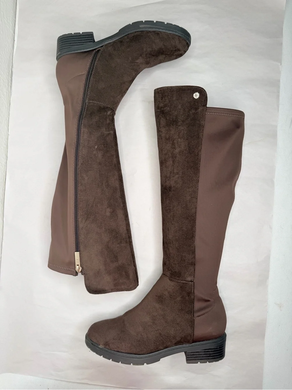 Anne Klein chocolate brown suede tall boot